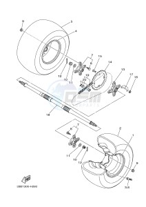 YFM250R RAPTOR 250 (33B8) drawing REAR WHEEL