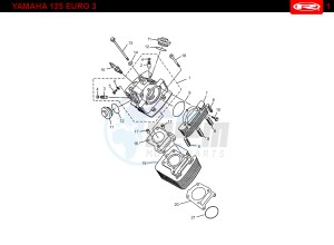 YAMAHA 125 4T EURO 3 ENGINE drawing T01