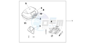 SH150S 125 drawing TOP BOX 45L QUASAR SILVER METALLIC