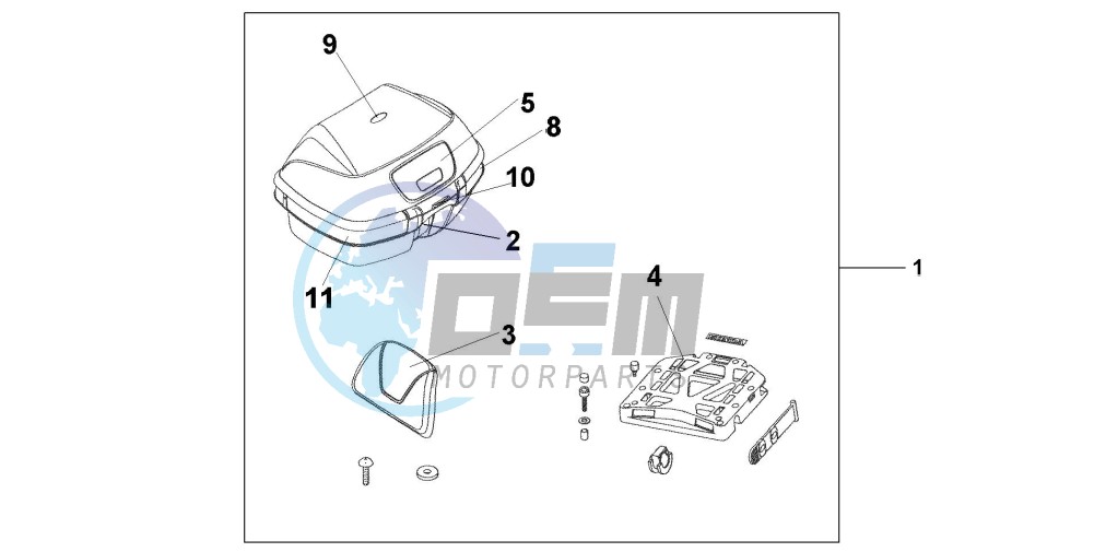 TOP BOX 45L QUASAR SILVER METALLIC