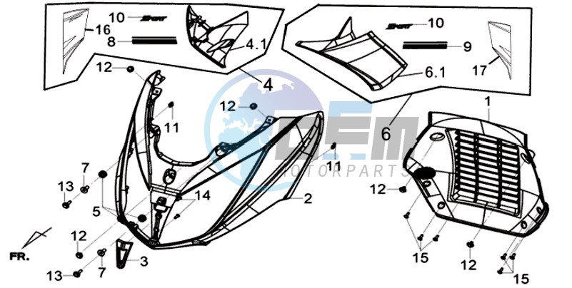 FRONT COVER /  INDICATORS / LEG INNER SHIELD