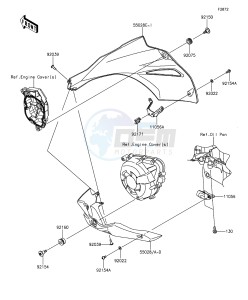 Z1000 ABS ZR1000GFF FR GB XX (EU ME A(FRICA) drawing Cowling Lowers