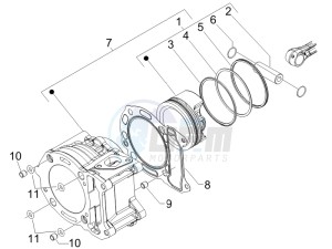 X Evo 250 Euro 3 drawing Cylinder-piston-wrist pin unit