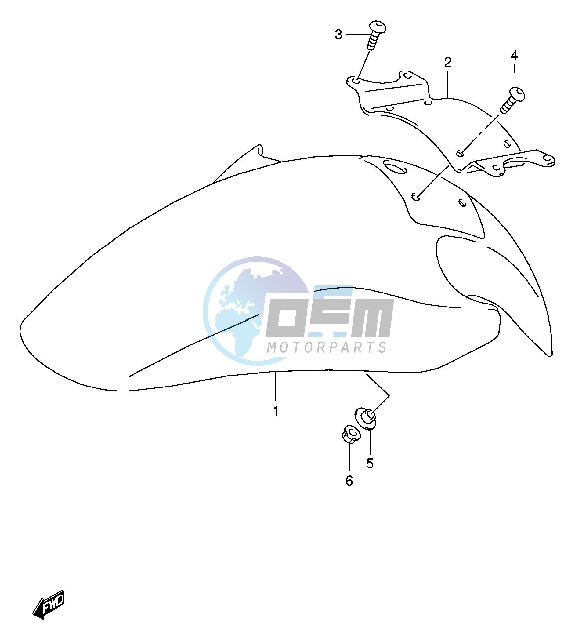 FRONT FENDER (GSF600ST SUT SV SUV SW SUW SX SUX)