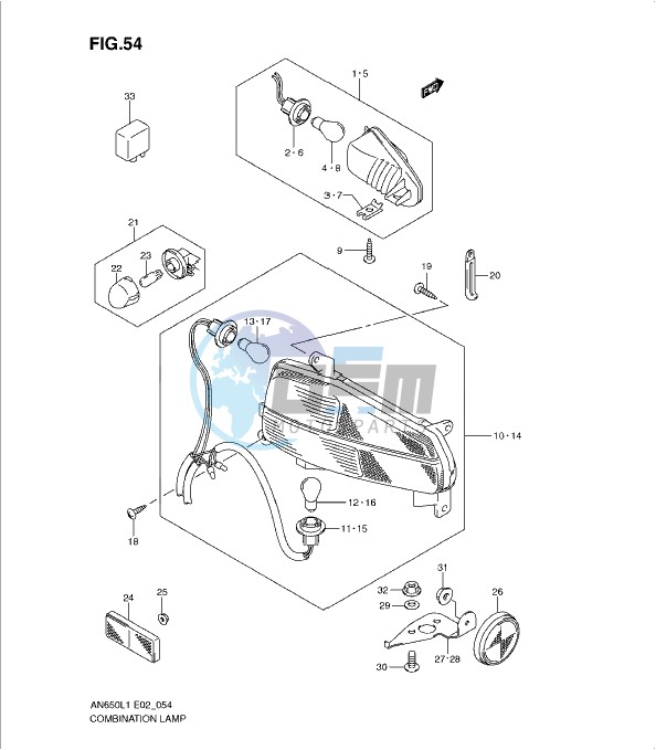 COMBINATION LAMP (AN650AL1 E24)