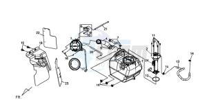 GTS 125 EFI drawing FUEL TANK - FUEL CUT