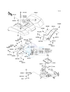 KVF 650 E [BRUTE FORCE 650 4X4 HARDWOODS GREEN HD] (E6F-E9F) E8F drawing REAR FENDER-- S- -