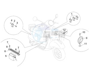 GTS 250 ie Super USA drawing Control switches - Battery - Horn