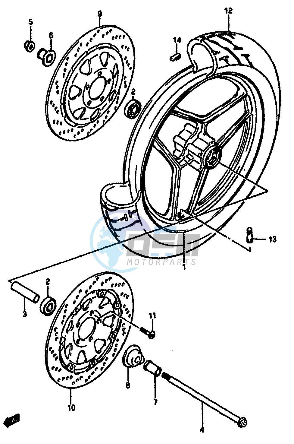 FRONT WHEEL (MODEL F G)