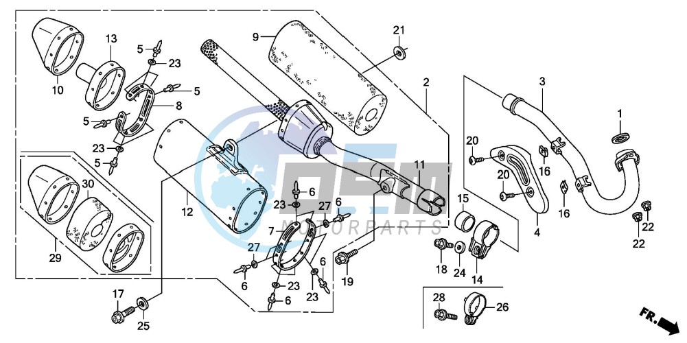 EXHAUST MUFFLER (CRF450R6,7,8)