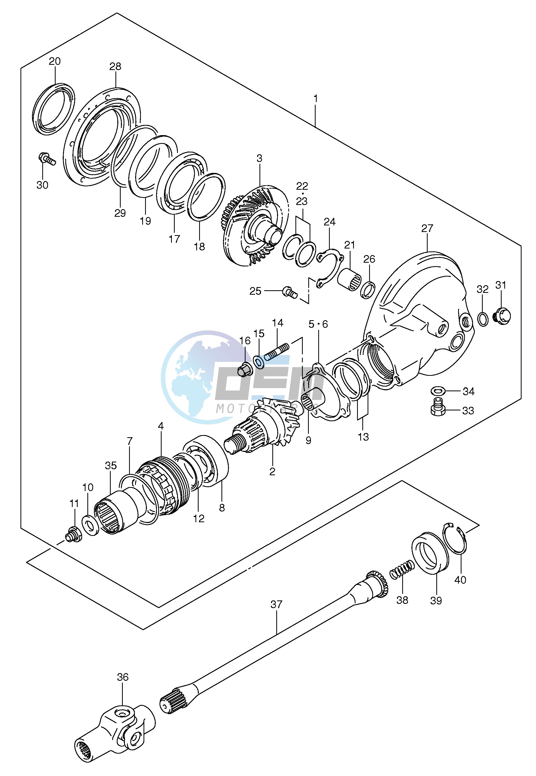 PROPELLER SHAFT - FINAL DRIVE GEAR