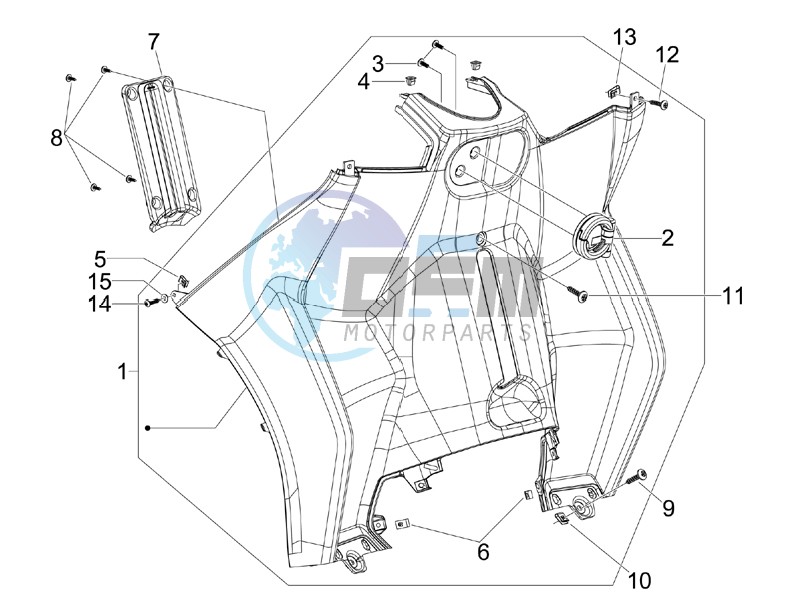 Front glove-box - Knee-guard panel