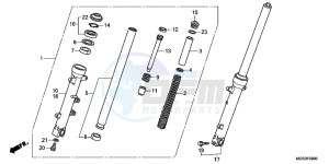 NC700XAD NC700X ABS Europe Direct - (ED) drawing FRONT FORK