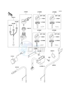 KVF 360 A [PRAIRIE 360 4X4] (A6F-A9F) A6F drawing IGNITION SWITCH