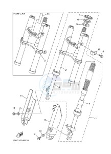 TT-R50 TT-R50E (2CJB 2CJC) drawing FRONT FORK