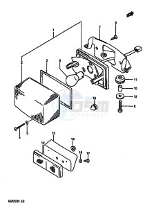 RGV250 1989 drawing REAR COMBINATION LAMP