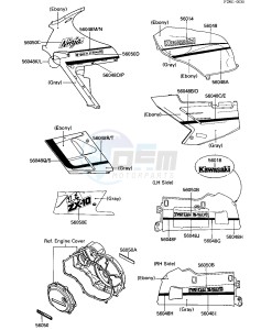 ZX 1000 B [NINJA ZX-10] (B1-B2) [NINJA ZX-10] drawing DECALS-- EBONY_GRAY- --- ZX1000-B2- -