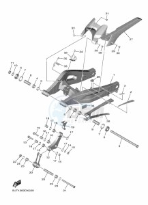 YZF690 YZF-R7 (BEBA) drawing REAR ARM