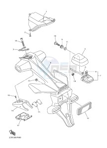 YZF-R1M 998 R5 (2KSF) drawing TAILLIGHT