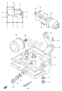 GSX400 (E30) drawing OIL PAN - OIL PUMP