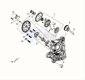 FIDDLE II 125S drawing CRANKCASE RIGHT / OILPUMP