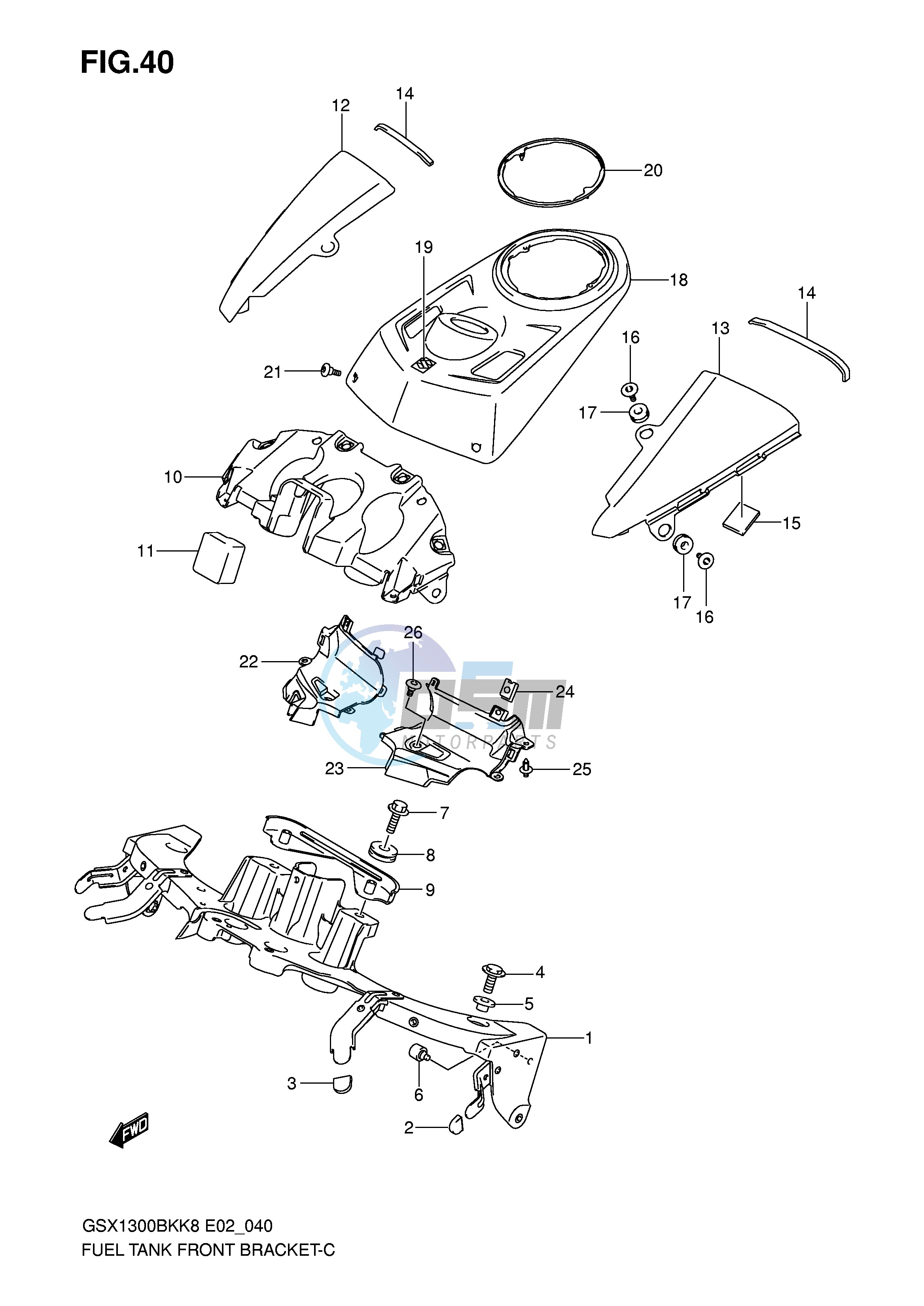 FUEL TANK FRONT BRACKET (MODEL K8 K9)