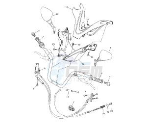 YP MAJESTY ABS 400 drawing STEERING HANDLE AND CABLE