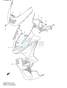 AN400 (E2) Burgman drawing FRONT LEG SHIELD (MODEL K2)