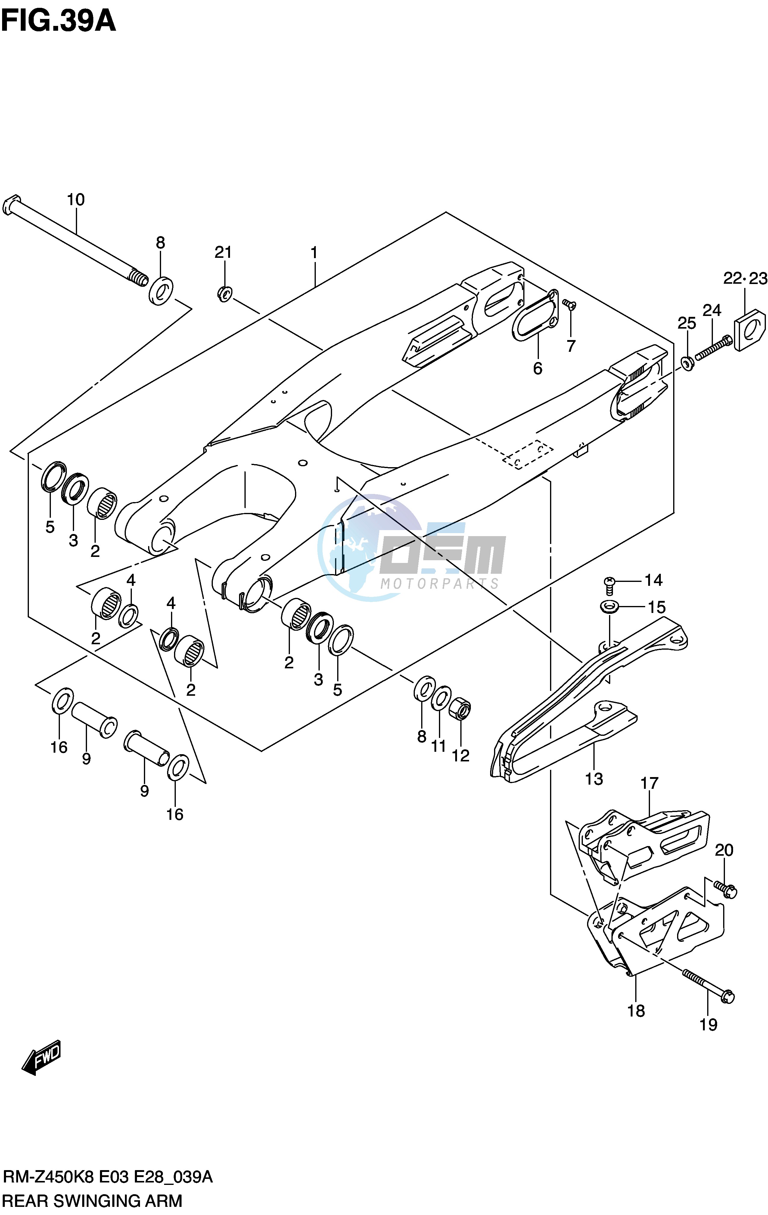 REAR SWINGING ARM (RM-Z450L0)