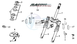 JET EURO X 50 drawing FRONT FORK/ STEERING HEAD BEARING