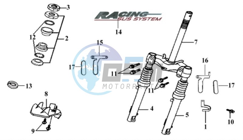 FRONT FORK/ STEERING HEAD BEARING