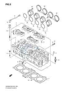 GSX650F (E2) Katana drawing CYLINDER HEAD