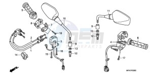 CB1000R9 Australia - (U) drawing SWITCH/CABLE/MIRROR