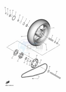 YZF600 YZF-R6 (BN6H) drawing REAR WHEEL