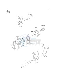 KX 125 L [KX125] (L2) [KX125] drawing GEAR CHANGE DRUM_SHIFT FORK-- S- -