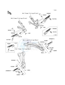 ZX 600 P [NINJA ZX-6R] (7F-8FA) P8F drawing FOOTRESTS