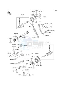 KVF 650 A [PRAIRIE 650 4X4] (A2) [PRAIRIE 650 4X4] drawing CAMSHAFT-- S- -_TENSIONER