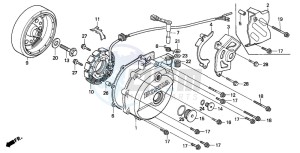 XR600R drawing LEFT CRANKCASE COVER