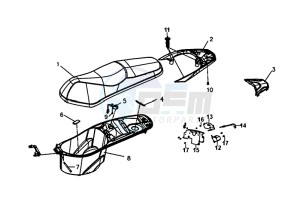 SYMPHONY ST 125I/ABS (XB12WW-EU) (E4) (L8-M0) drawing BUDDYSEAT / LUGGAGE BOX / SUPPORT