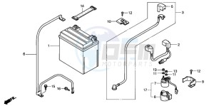 TRX350TE RANCHER ES drawing BATTERY