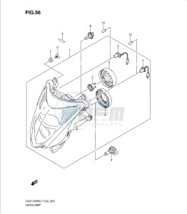 GSX1300R drawing HEADLAMP (GSX1300RL1 E14)