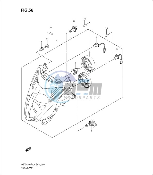 HEADLAMP (GSX1300RL1 E14)