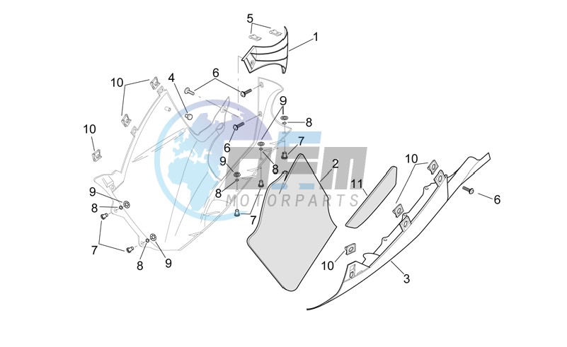 Central body - LH fairings