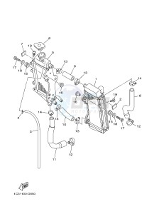 YZ125 (1SRD 1SRE 1SRF 1SRG 1SRG) drawing RADIATOR & HOSE