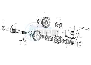 RCR 50 drawing Kick starter Gears