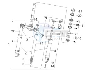 Zip & Zip 100 drawing Fork steering tube - Steering bearing unit