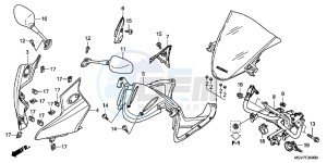 CBR600FC drawing UPPER COWL