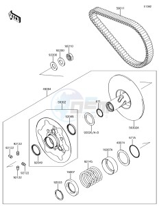 BRUTE FORCE 750 4x4i EPS KVF750GHF EU drawing Driven Converter/Drive Belt