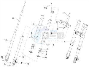 RS4 125 4T drawing Front fork Paioli