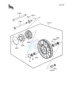 KZ 1100 A [SHAFT] (A1-A3) [SHAFT] drawing REAR WHEEL_HUB